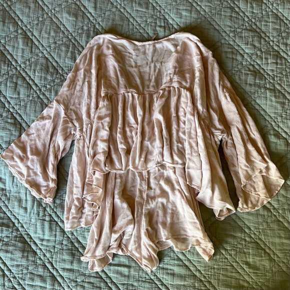 Free people endless summer she’s a vision button up ruffle romper jumpsuit flowy - Picture 5 of 6